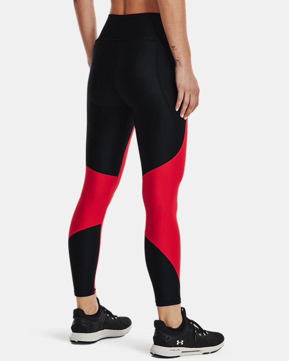 Women's HeatGear® No-Slip Waistband Ankle Leggings, Red, pdpMainDesktop image number 1